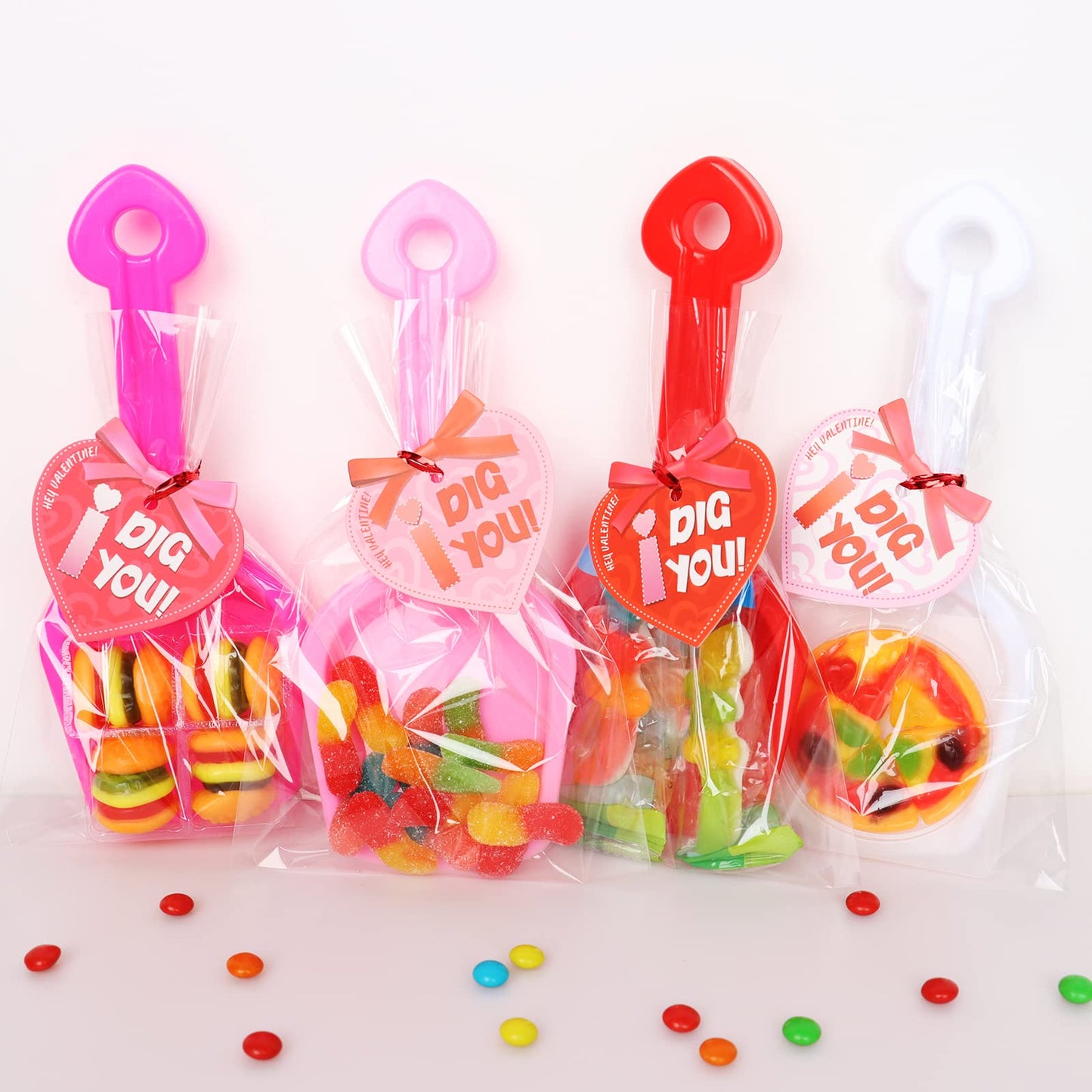 Giiffu 28PCS Valentine Shovels with I Dig You Cards | Classroom Party Favors