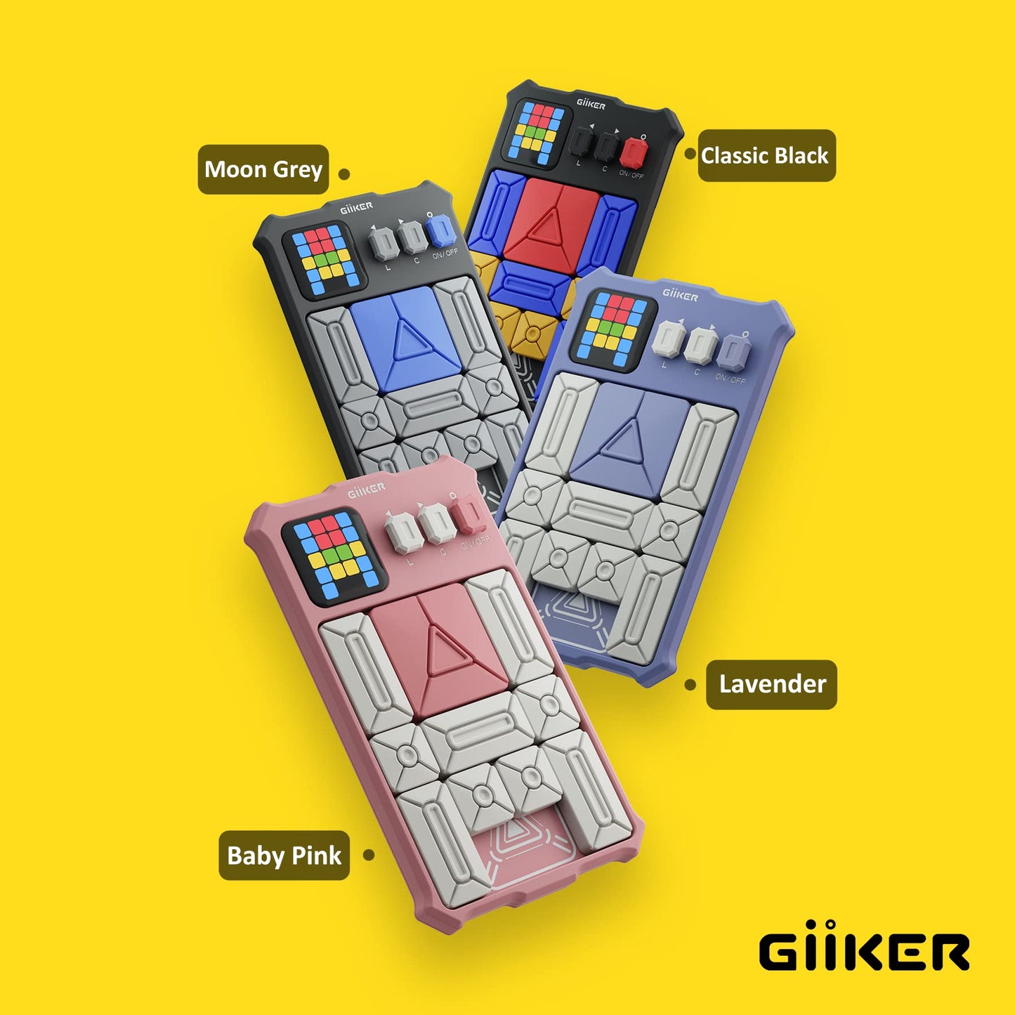 GiiKER Super Slide Puzzle - 500+ Challenges Brain Teaser for Kids | Travel-friendly Lavender
