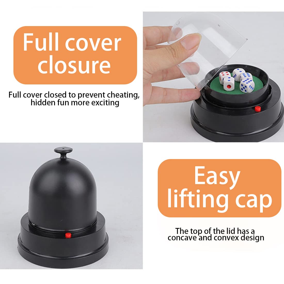 Gikfun Automatic Lucky Dice Roller Cup Set – 5 Dice, Push-Button Rolling, Privacy Cap EK1883