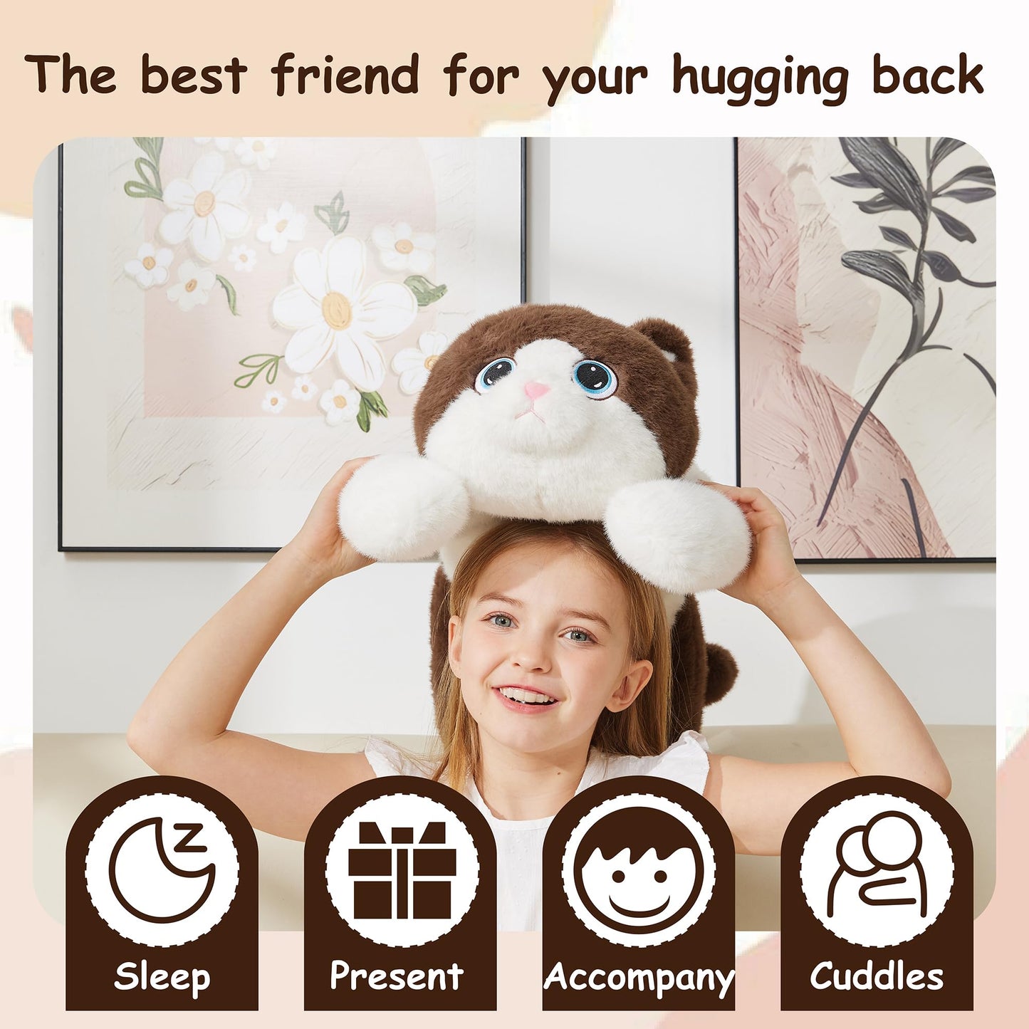 GILFWM Weighted Cat Plush – 21.3in, 3 lb, Safe & Washable