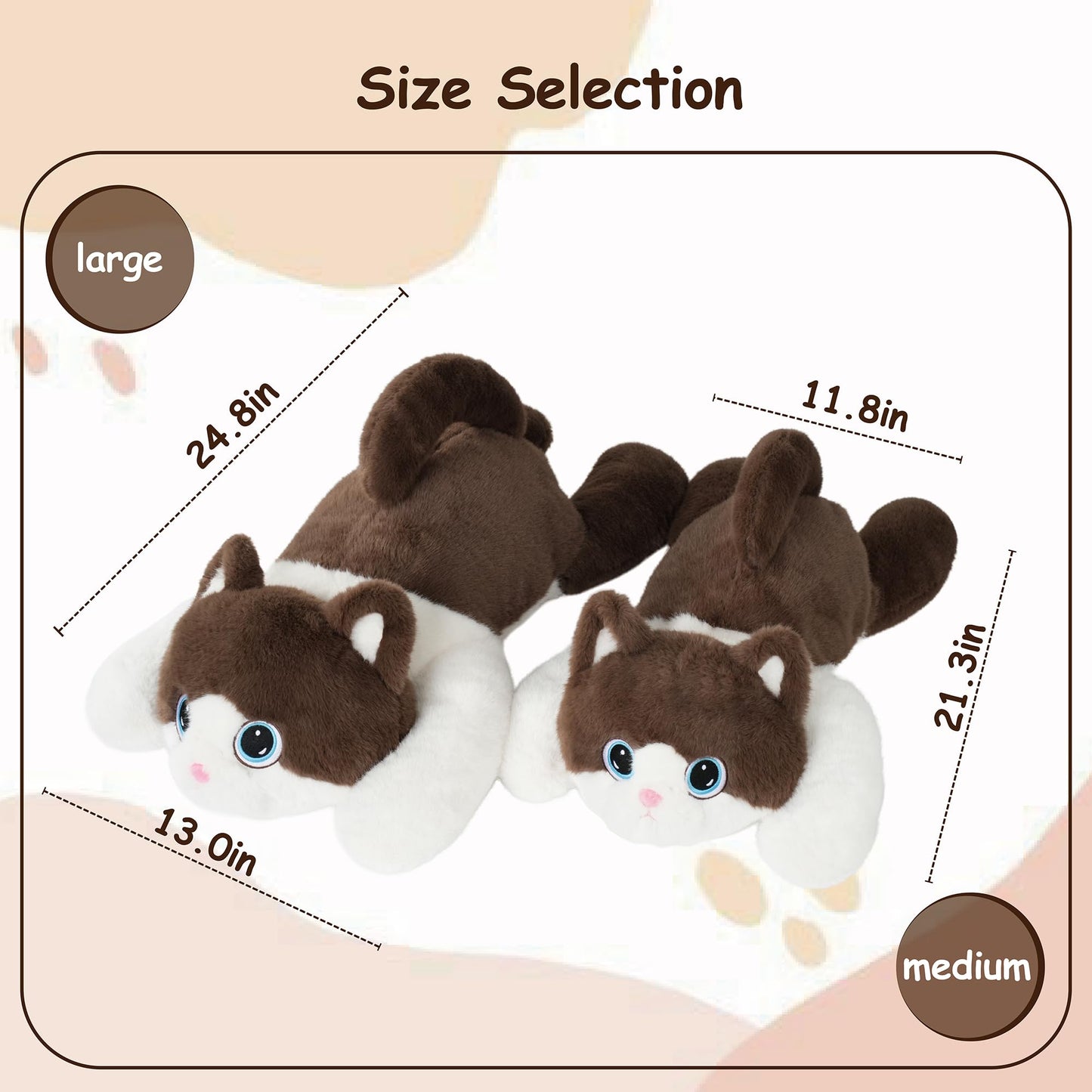 GILFWM Weighted Cat Plush – 21.3in, 3 lb, Safe & Washable
