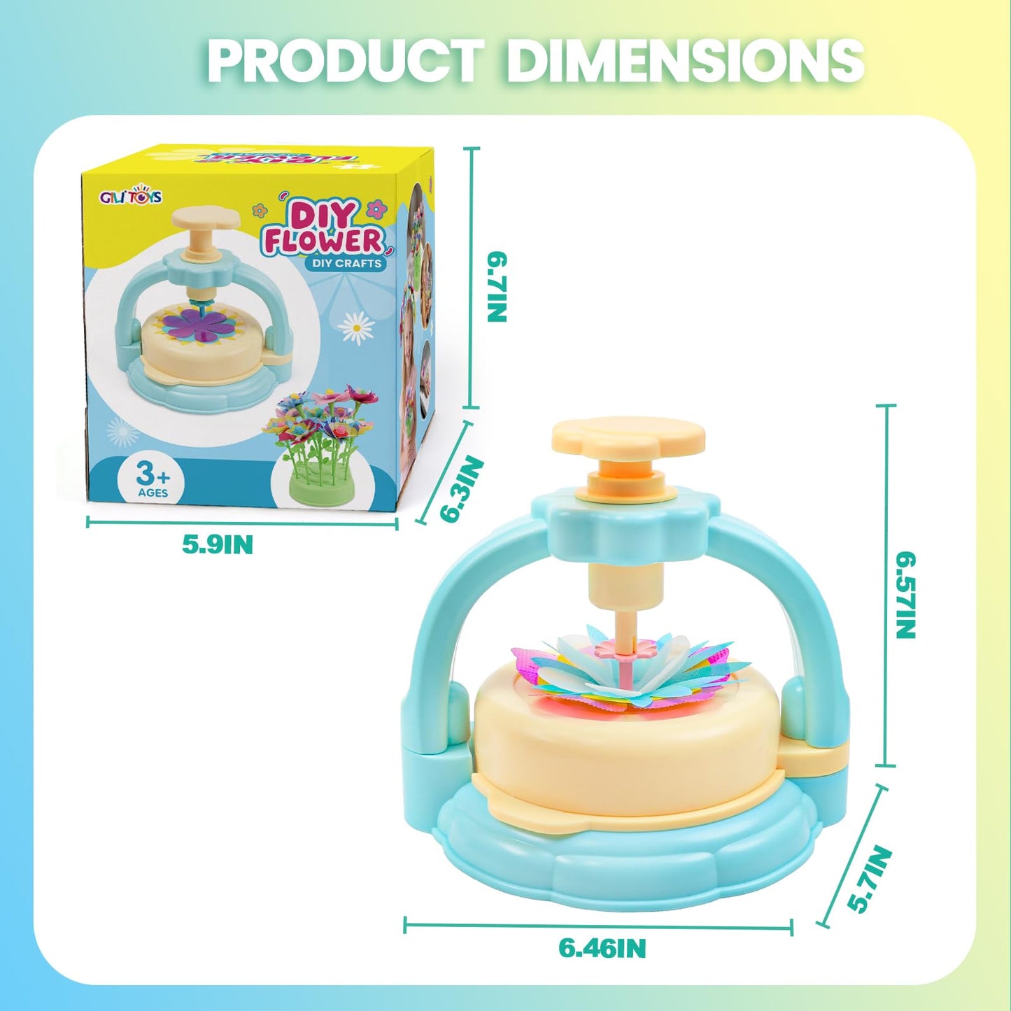 GILI Flower Craft Kit for Kids 4-8 – DIY Fabric Bouquet, No Glue, 32+ Flowers, Reusable STEM Gift