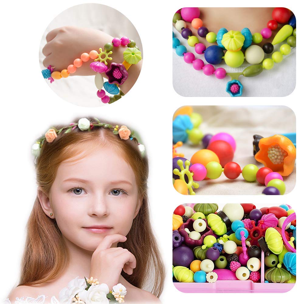 GILI Pop Beads Jewelry Making Kit for Kids 4-8 | 500pcs Snap Beads Craft Set