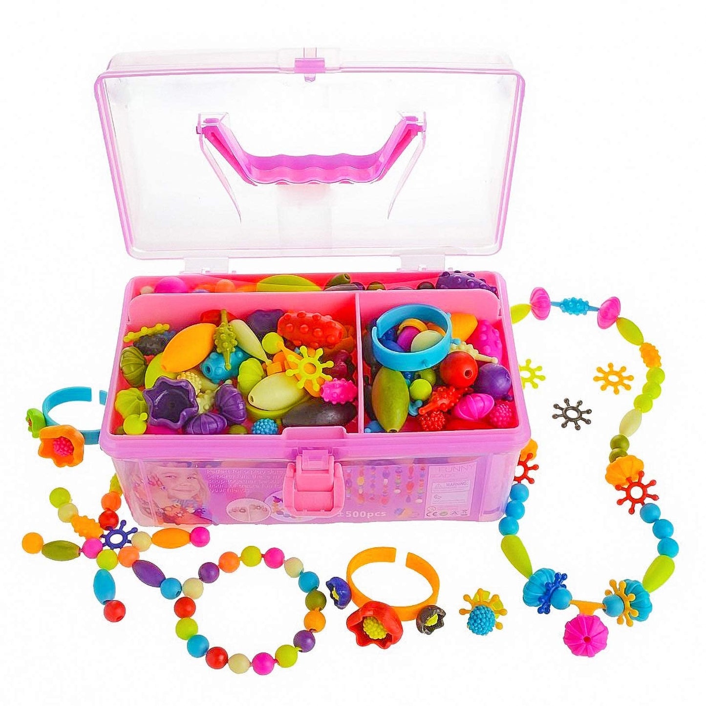 GILI Pop Beads Jewelry Making Kit for Kids 4-8 | 500pcs Snap Beads Craft Set