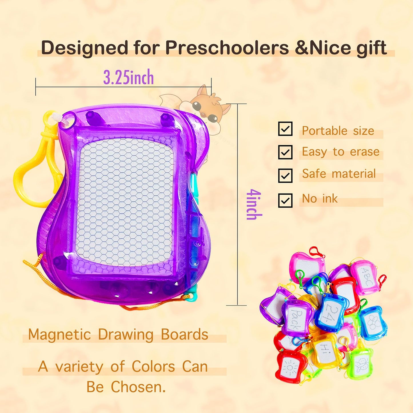 Giliger 24 Pack Mini Magnetic Drawing Board Keychain for Backpack – Portable Erasable Sketch Toys Bulk