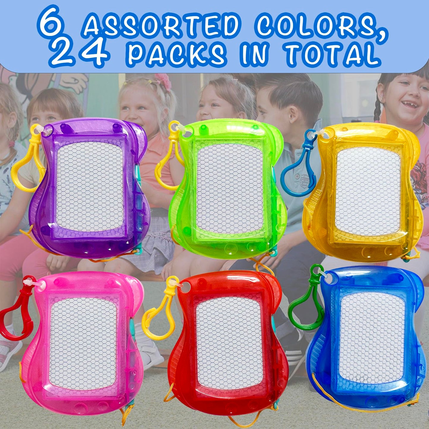 Giliger 24 Pack Mini Magnetic Drawing Board Keychain for Backpack – Portable Erasable Sketch Toys Bulk