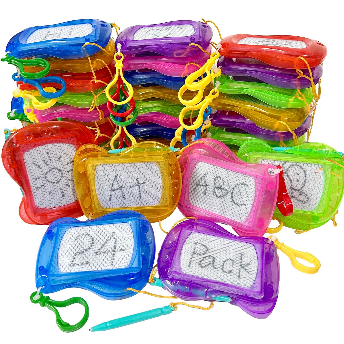 Giliger 24 Pack Mini Magnetic Drawing Board Keychain for Backpack – Portable Erasable Sketch Toys Bulk