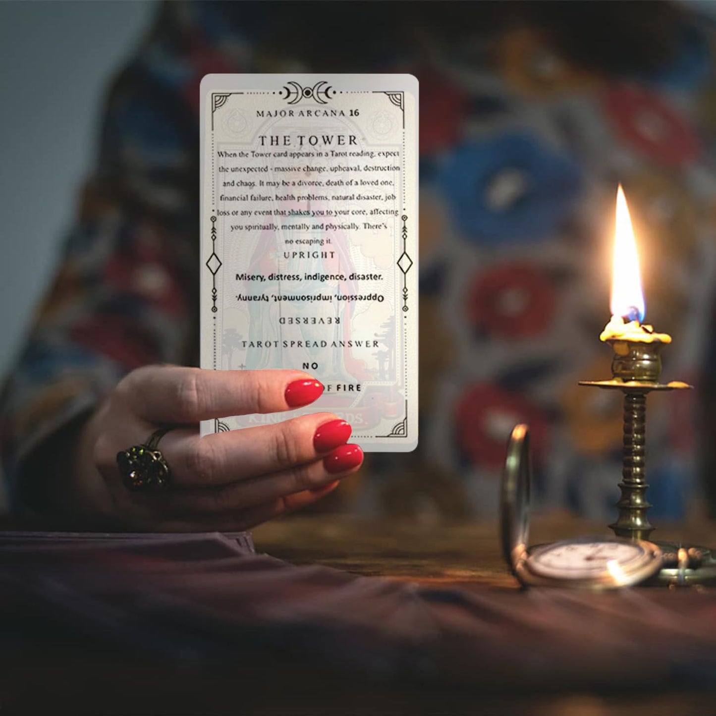 GINCEVHY 78 Clear Text Pattern Tarot Cards - Beginner Tarot Deck with Upright and Reversed Meanings