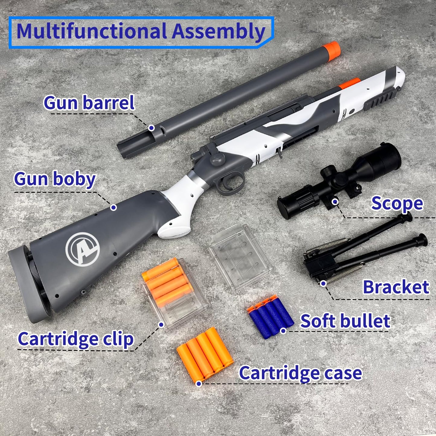 Gincho M24 Soft Bullet Blaster – Realistic Bolt-Action, Empty Shell Eject, 40 Darts, 2 Magazines