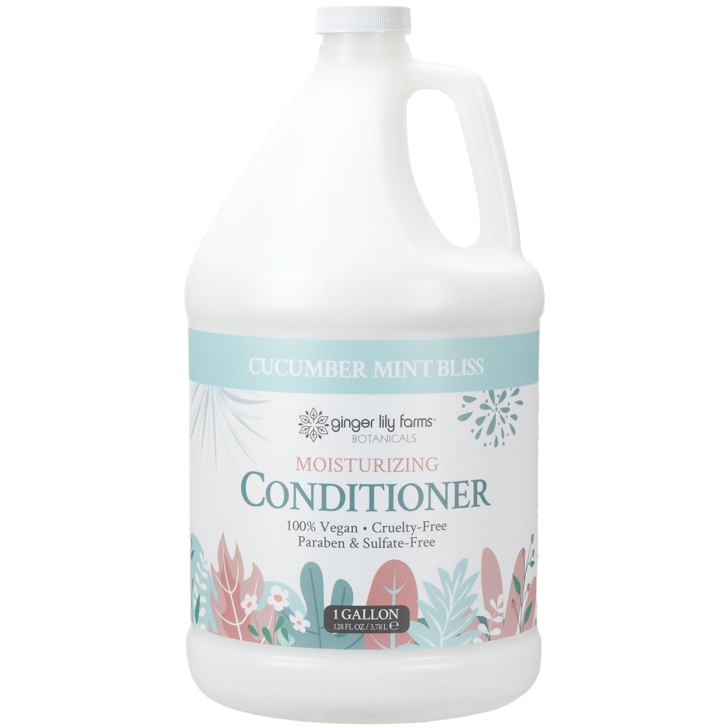 Ginger Lily Farms Botanicals Moisturizing Conditioner – Cucumber Mint Bliss, 1 Gallon Refill