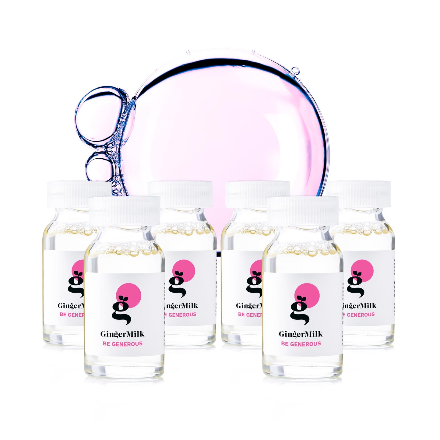 Ginger Milk Nutritive Hair Treatment Ampoule with Proteins and Pro-Vitamin B5 | BE GENEROUS (Pack 6 x 0.5 fl oz)
