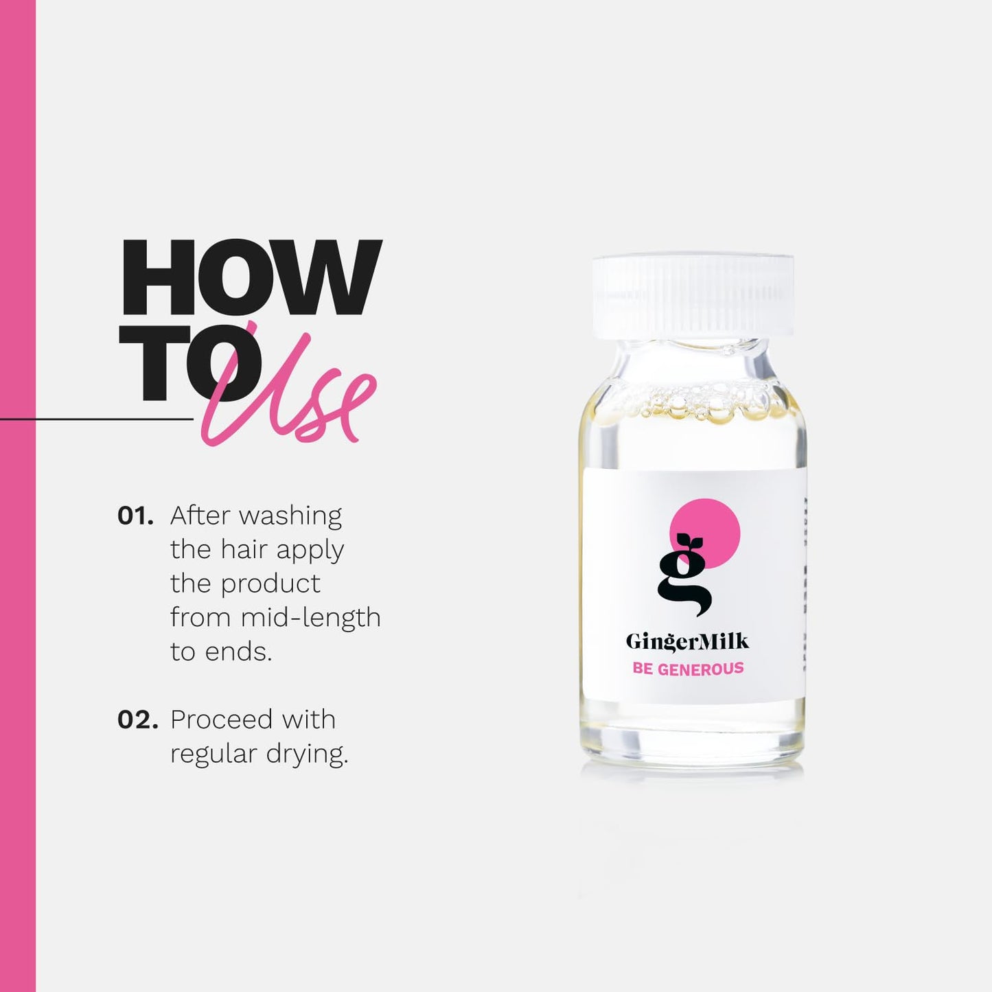 Ginger Milk Nutritive Hair Treatment Ampoule with Proteins and Pro-Vitamin B5 | BE GENEROUS (Pack 6 x 0.5 fl oz)
