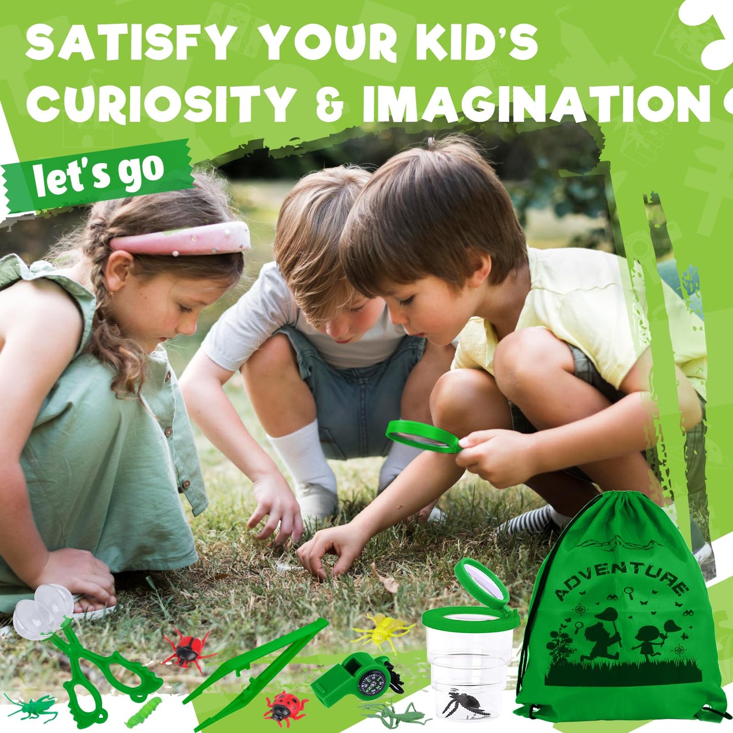 GINMIC Kids Explorer Kit & Bug Catching Kit — 16 Pcs Outdoor Safari Set for Ages 3-12