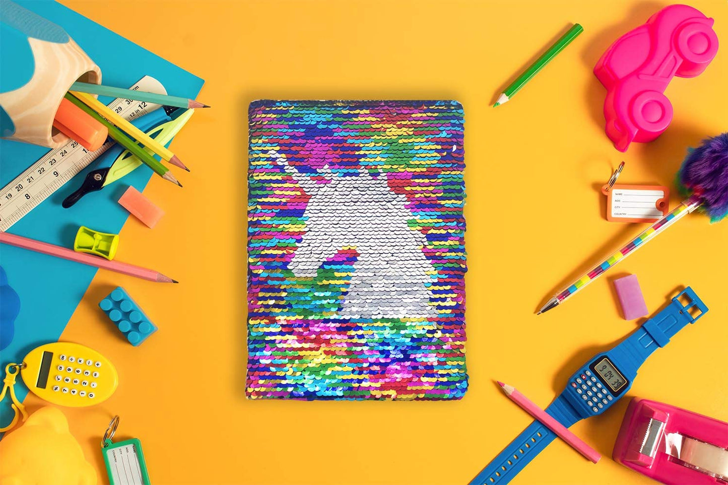 GINMLYDA Sequin Girls Journal for Kids — Reversible Unicorn Sequins, 160 Lined Pages, 8.5x5.5 Inches