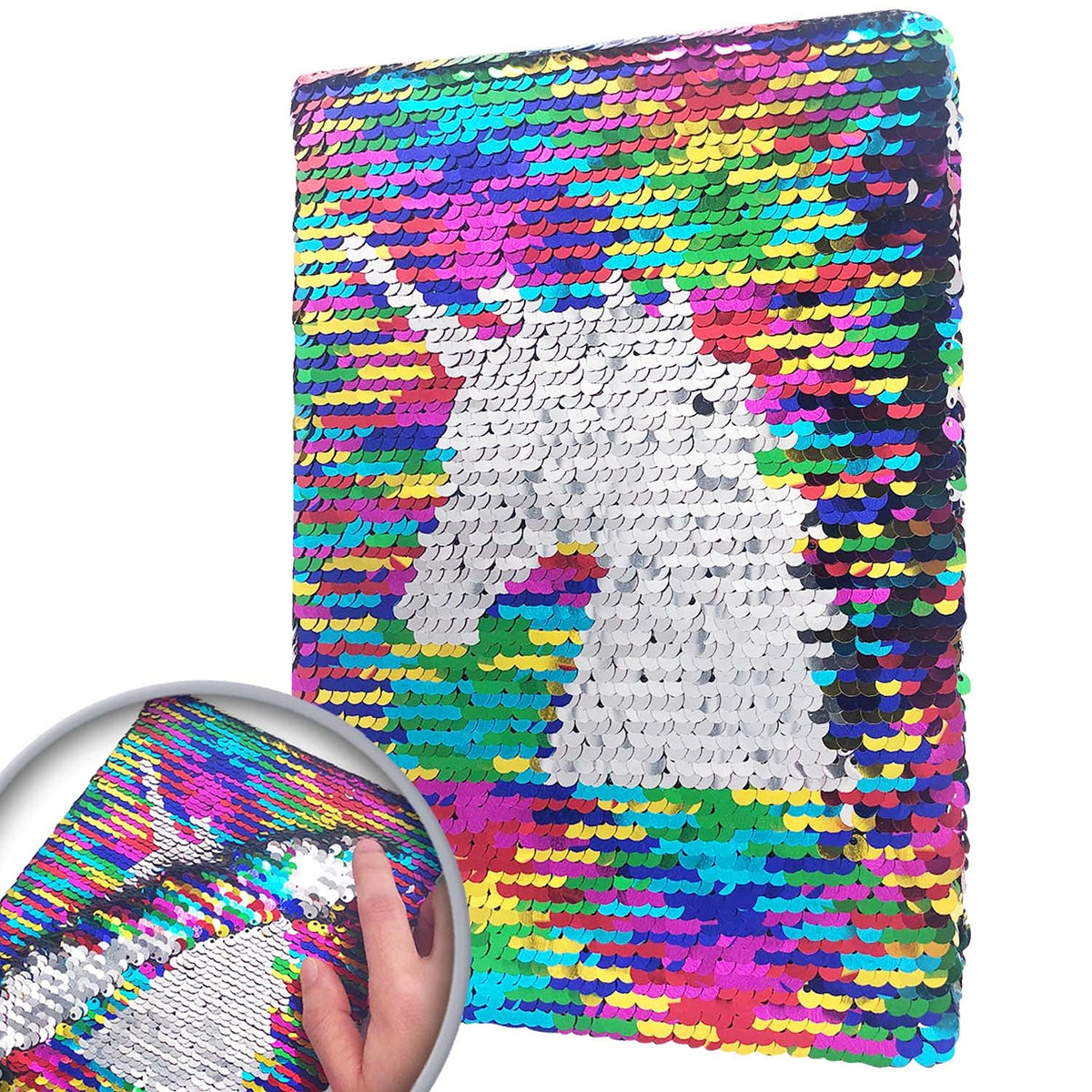 GINMLYDA Sequin Girls Journal for Kids — Reversible Unicorn Sequins, 160 Lined Pages, 8.5x5.5 Inches