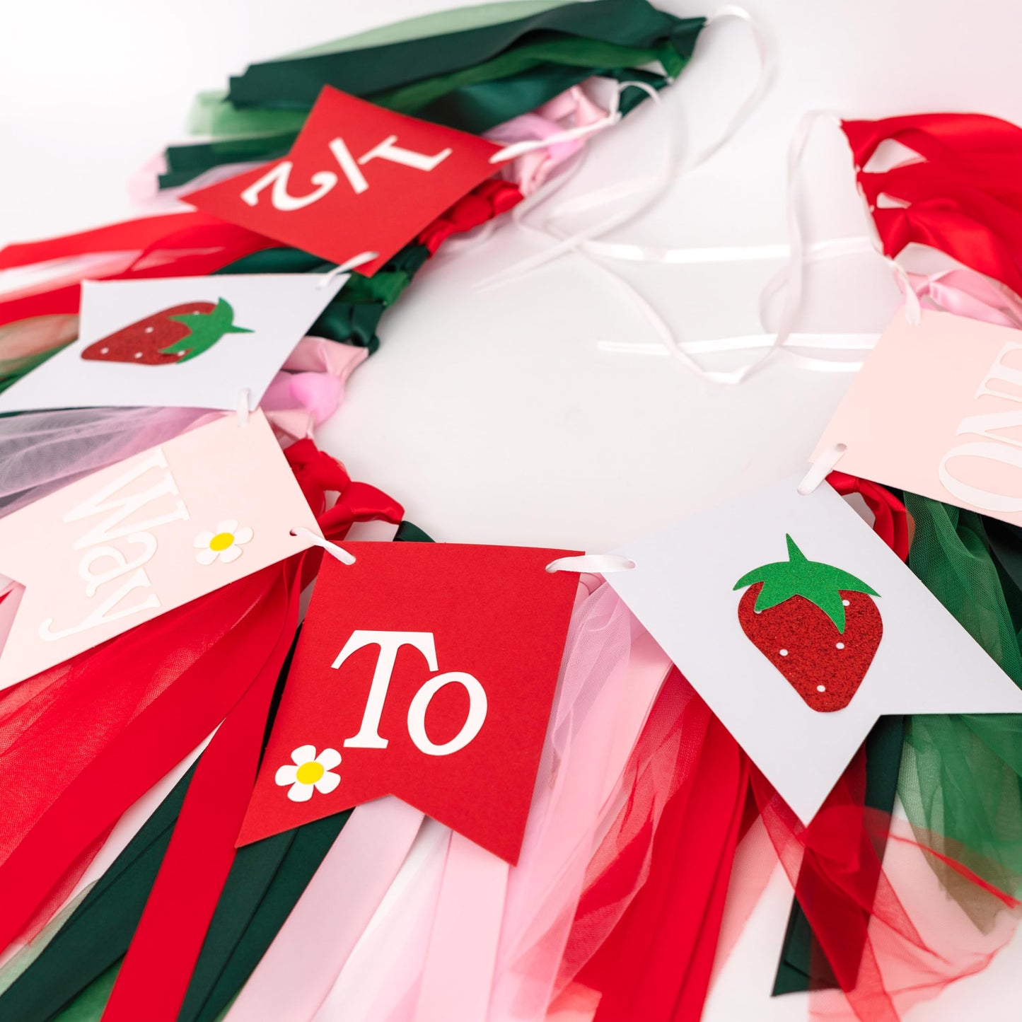 GIOGUK Strawberry High Chair Banner – 6 Months Birthday Decor
