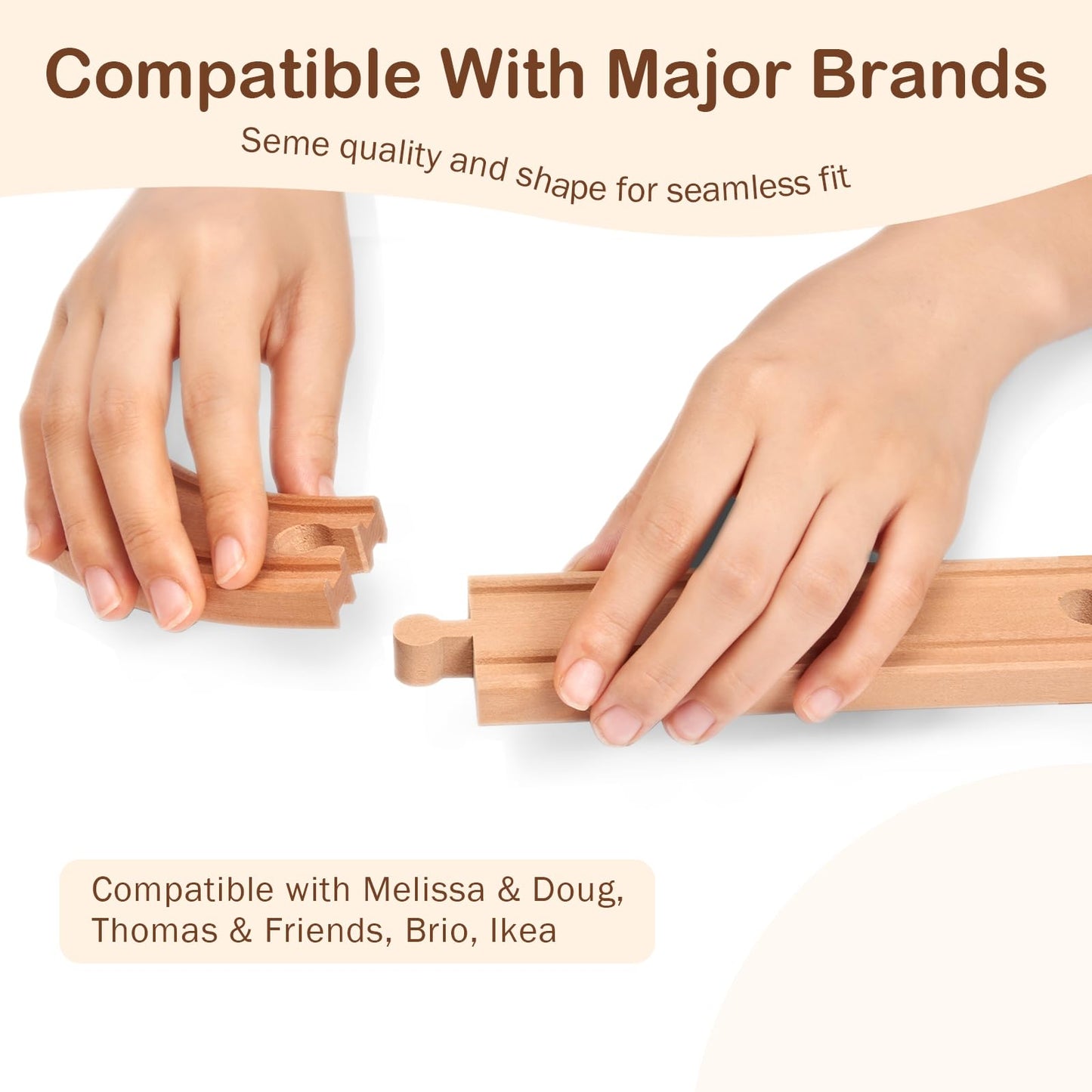 GIRAVO Wooden Train Track Set 53pcs – Compatible with Melissa & Doug, Brio & Thomas | Montessori Toy