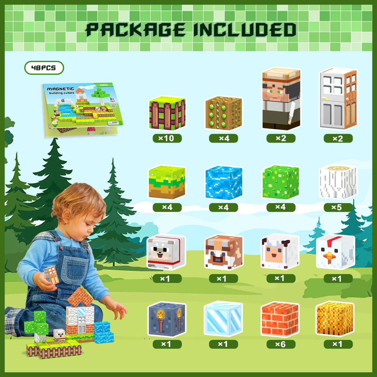 Girigi Magnetic Blocks – Creative STEM Toy Set for Kids 3-13