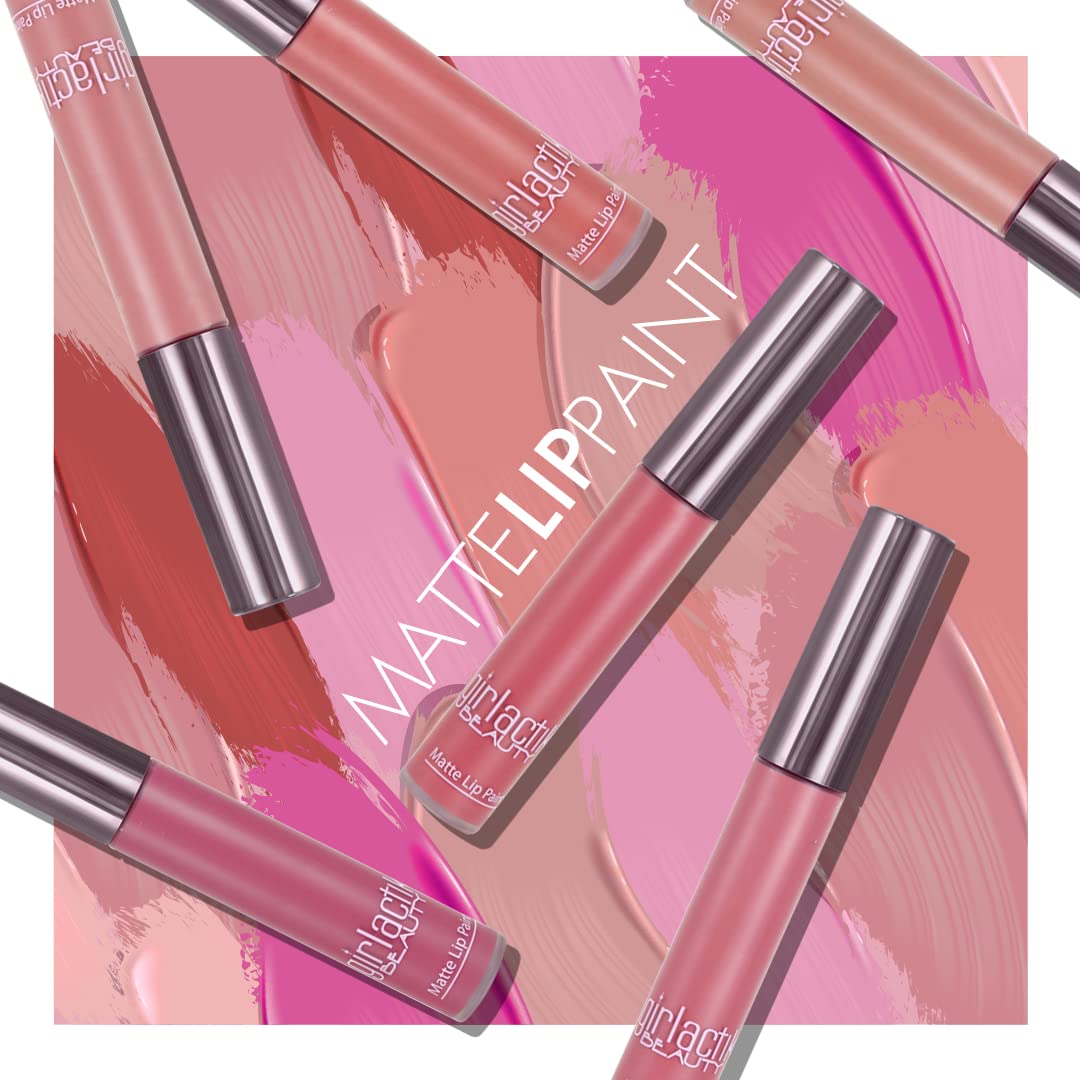 Girlactik Allure Lip Paint Matte Liquid Lipstick – Long-Lasting, Smooth, Pigmented (7.5 ml)
