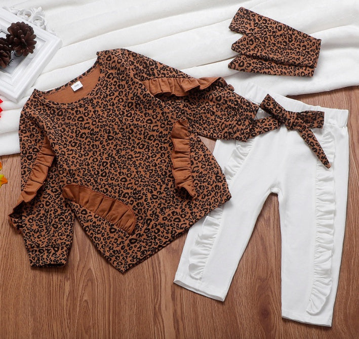 Girls' 2-pieces Clothes Set, Blouse Top with White Pants