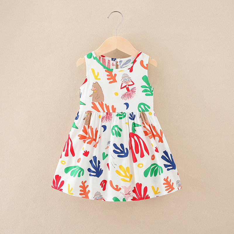 Girls' A-line Skirt Dress, Kids' Summer Dress