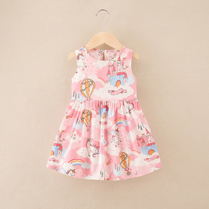 Girls' A-line Skirt Dress, Kids' Summer Dress