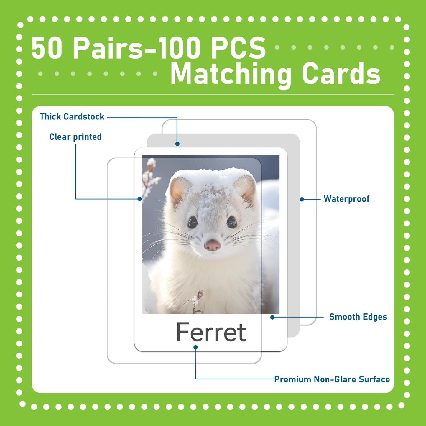 gisgfim 50 Pairs Baby Animal Memory Matching Game – Educational Card Set for Kids & Family