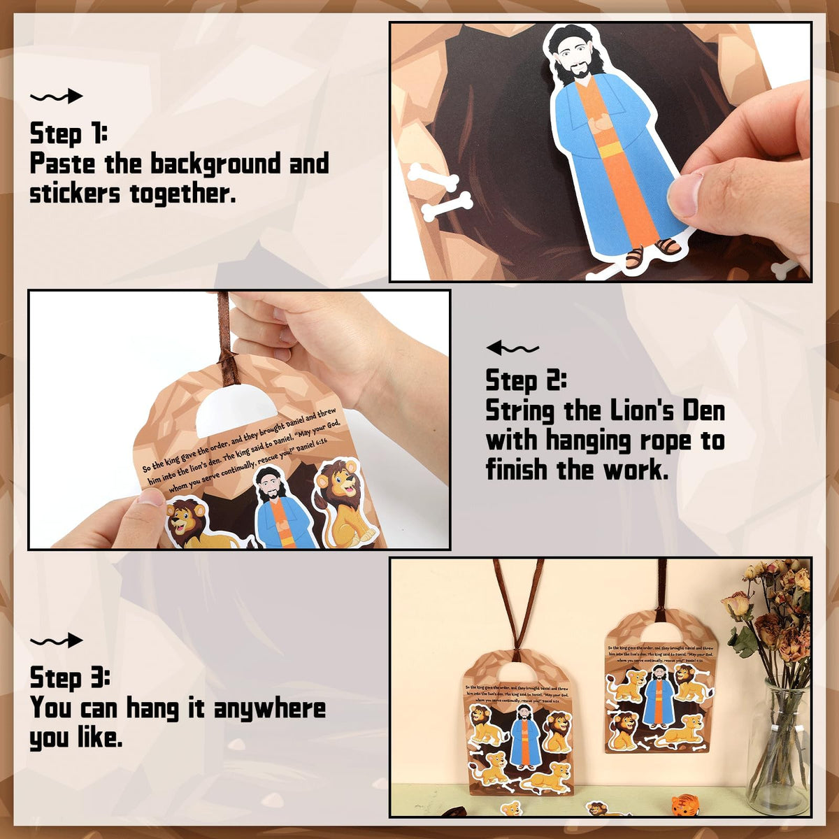 gisgfim Daniel and The Lion's Den Craft Kit – Sunday School Bible Crafts