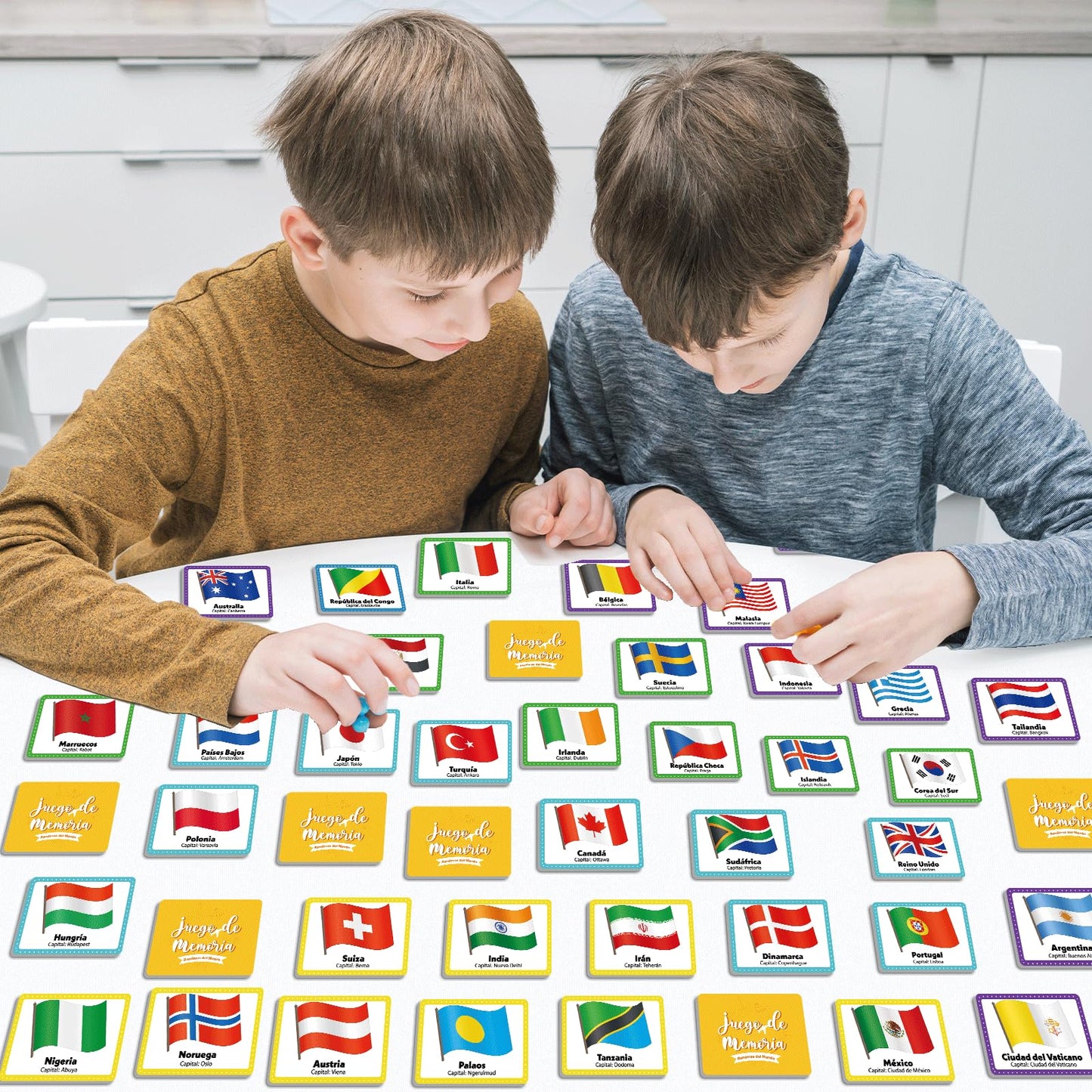 gisgfim Flags of the World Memory Game – 50 Pairs (Spanish Edition) for Kids & Adults