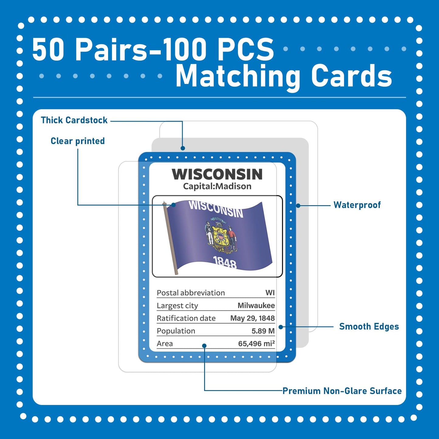 gisgfim – Flags of the United States Memory Game: 50 State Flags & Geography Learning Cards