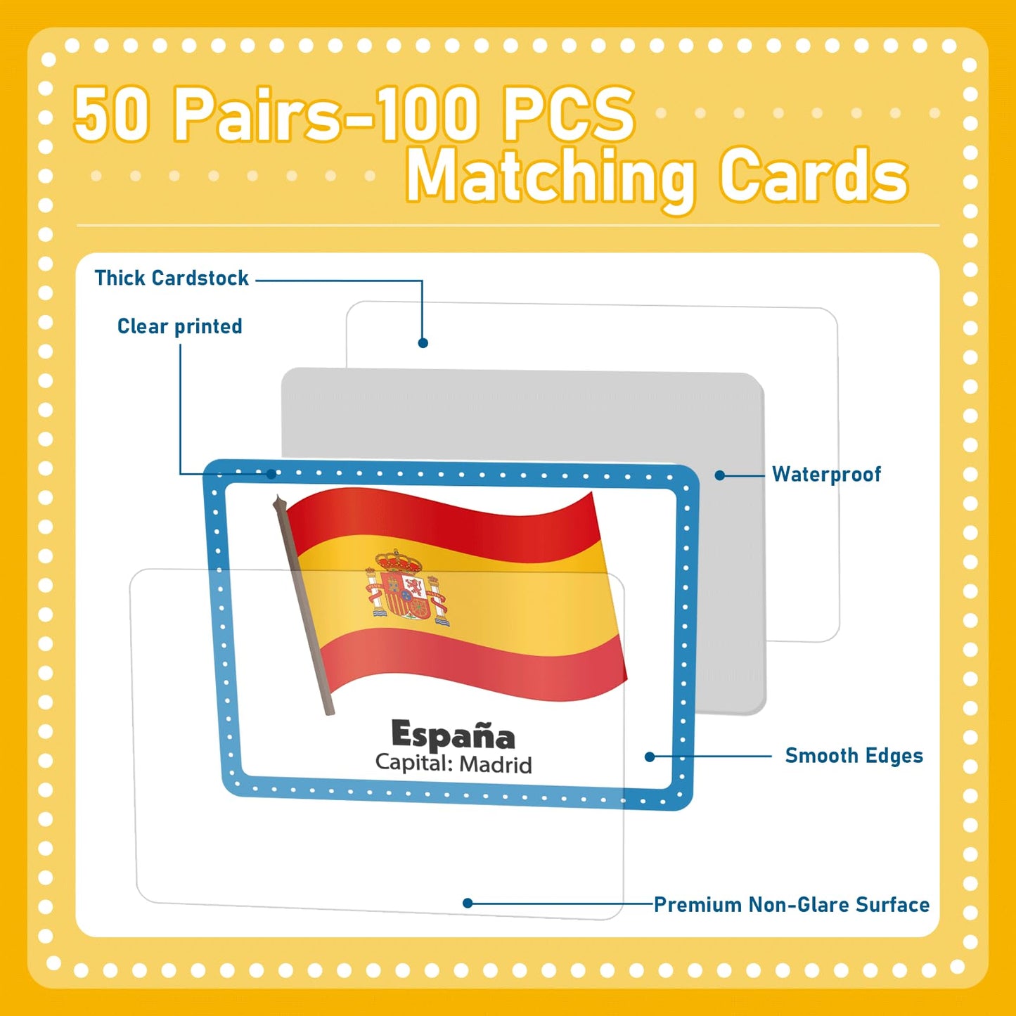 gisgfim Flags of the World Memory Game – 50 Pairs (Spanish Edition) for Kids & Adults