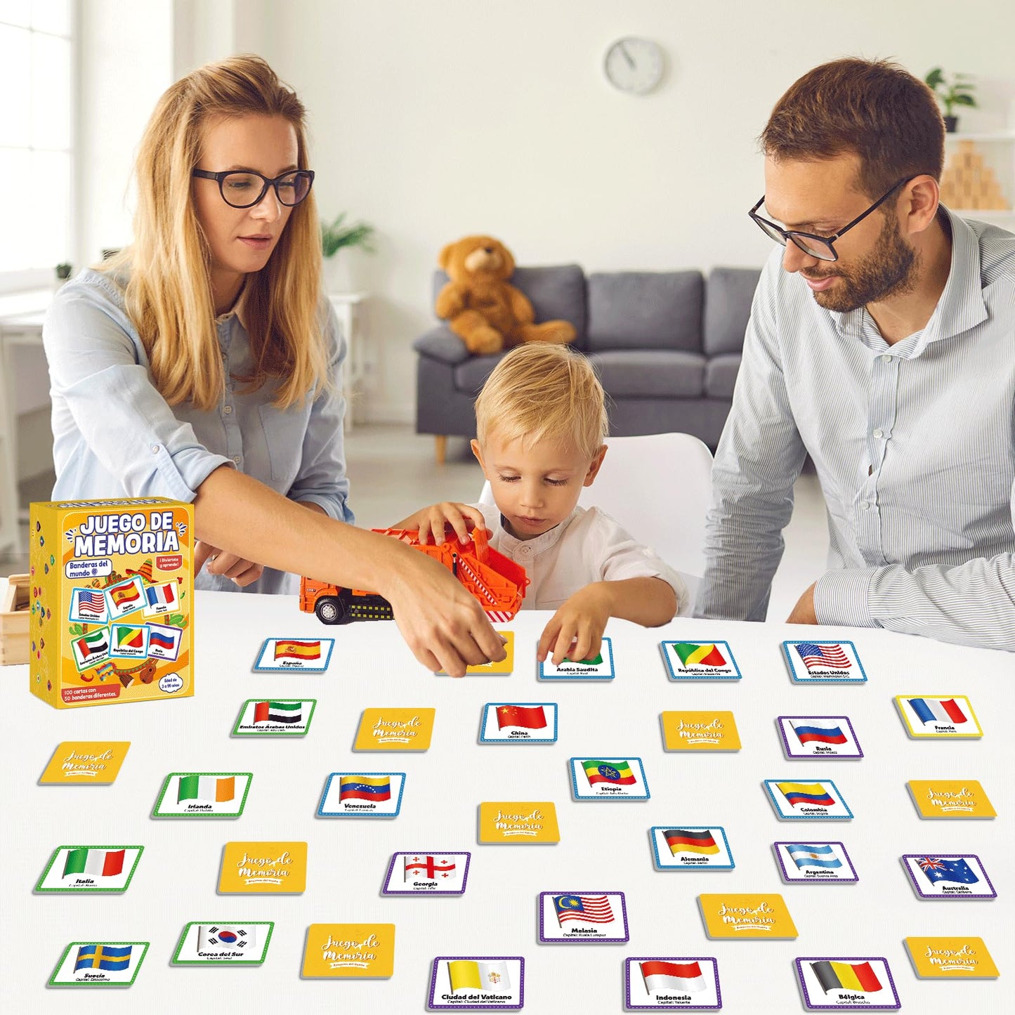 gisgfim Flags of the World Memory Game – 50 Pairs (Spanish Edition) for Kids & Adults