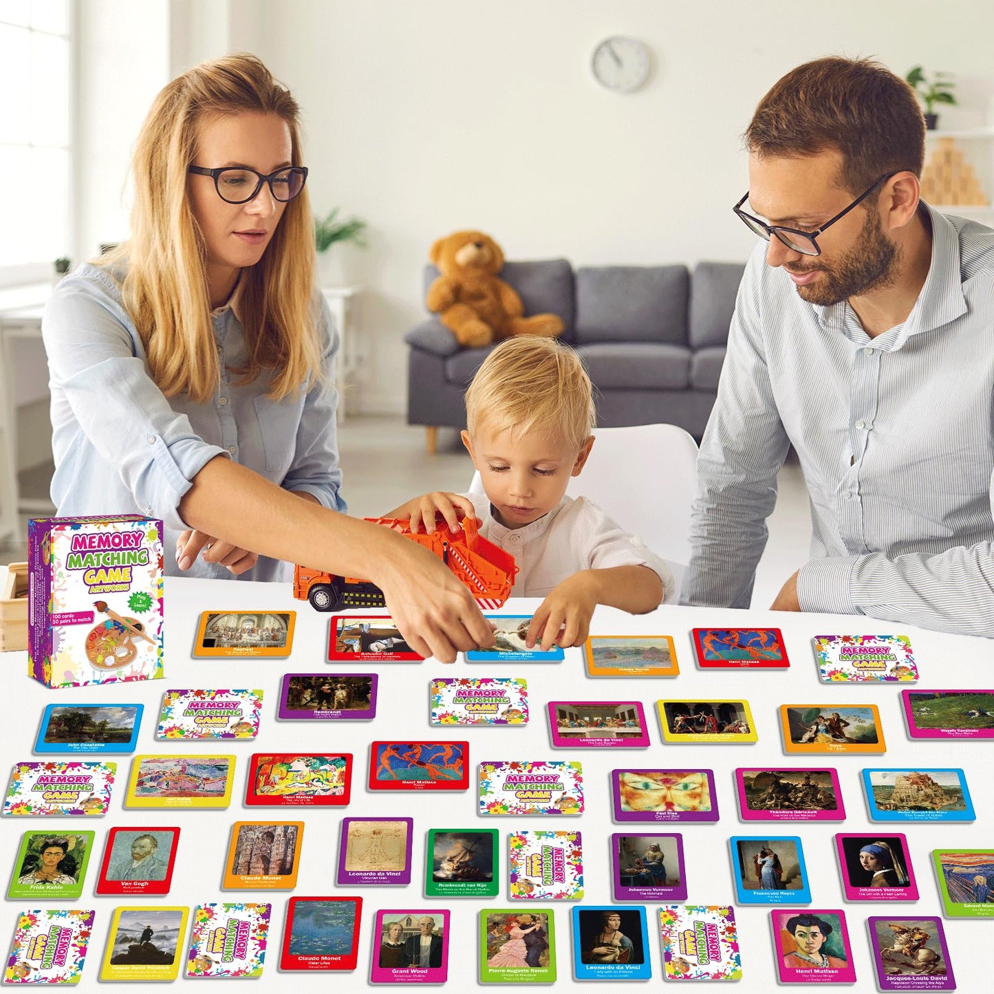 gisgfim 50 Pairs Memory Matching Game – Famous Paintings for Adults | Educational Art Card Set