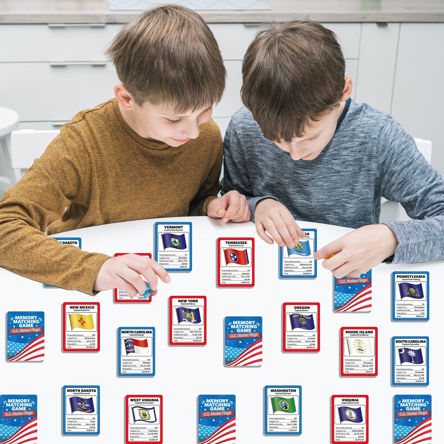 gisgfim – Flags of the United States Memory Game: 50 State Flags & Geography Learning Cards