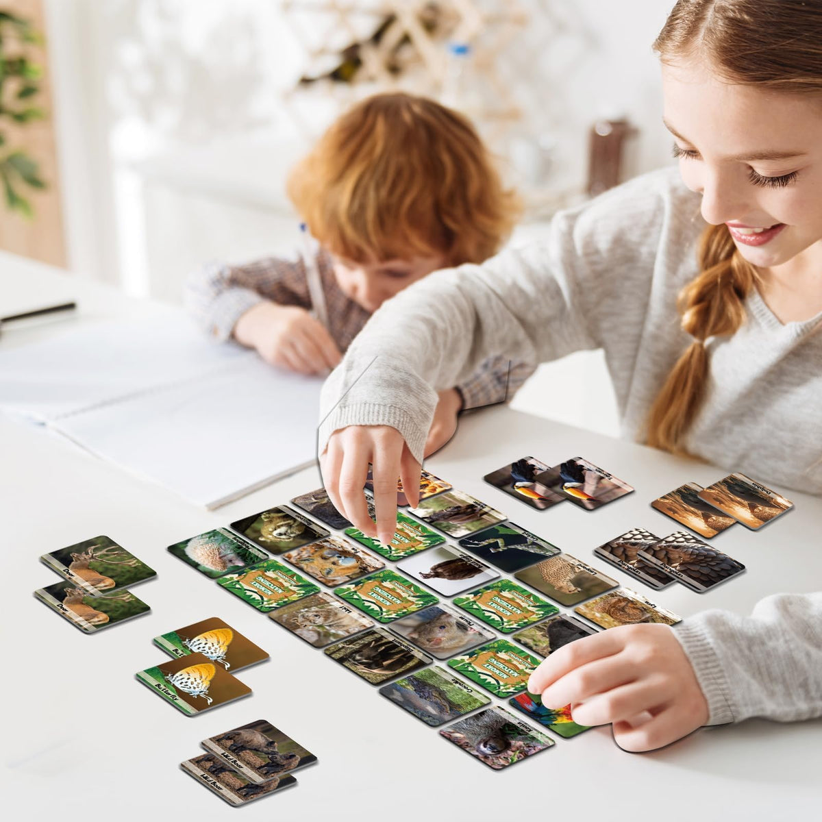 gisgfim 50 Pairs Memory Matching Game — Wild Animals Card Set for Kids