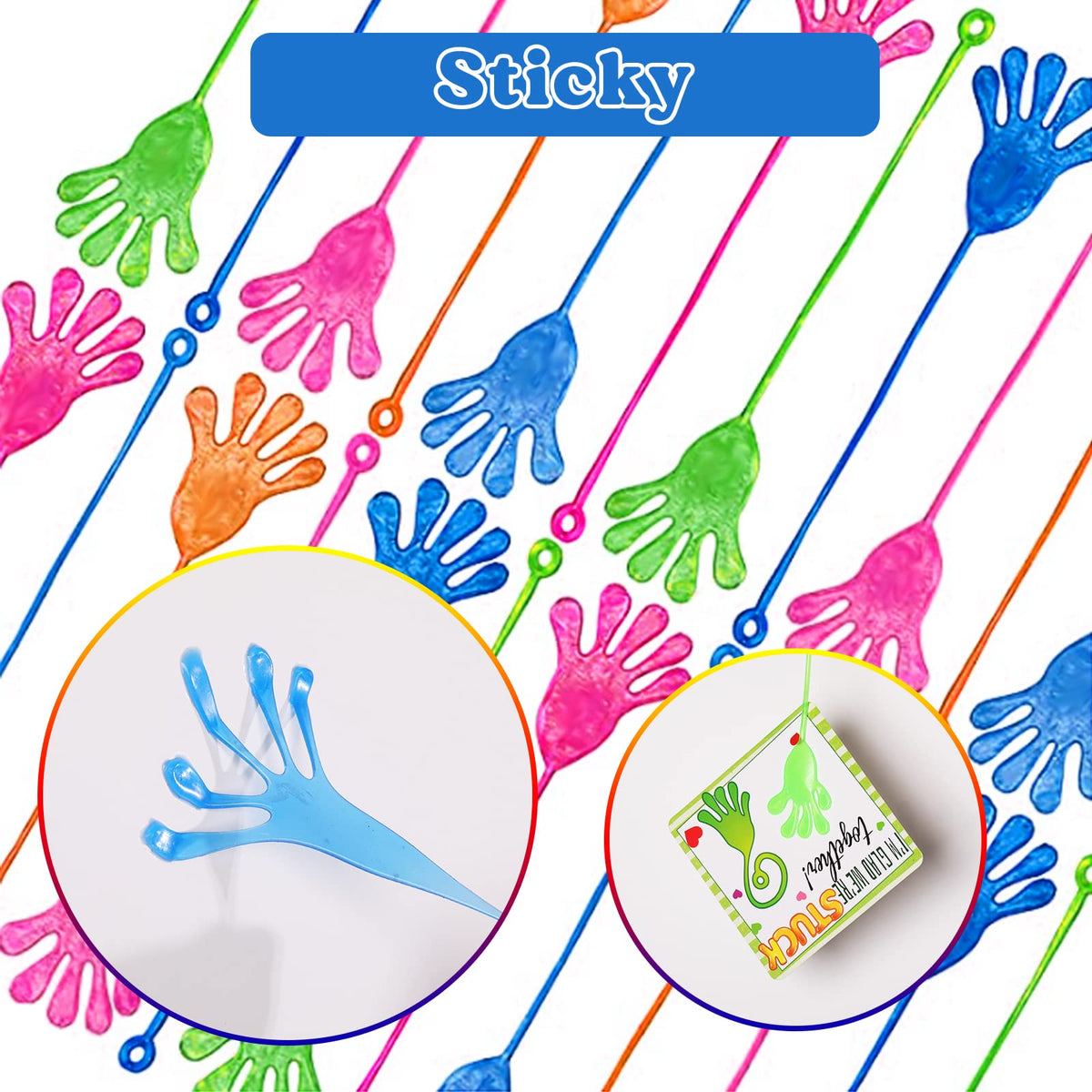 gisgfim 36-Pack Valentines Day Cards with Sticky Slappy Hands – Classroom Gift Set