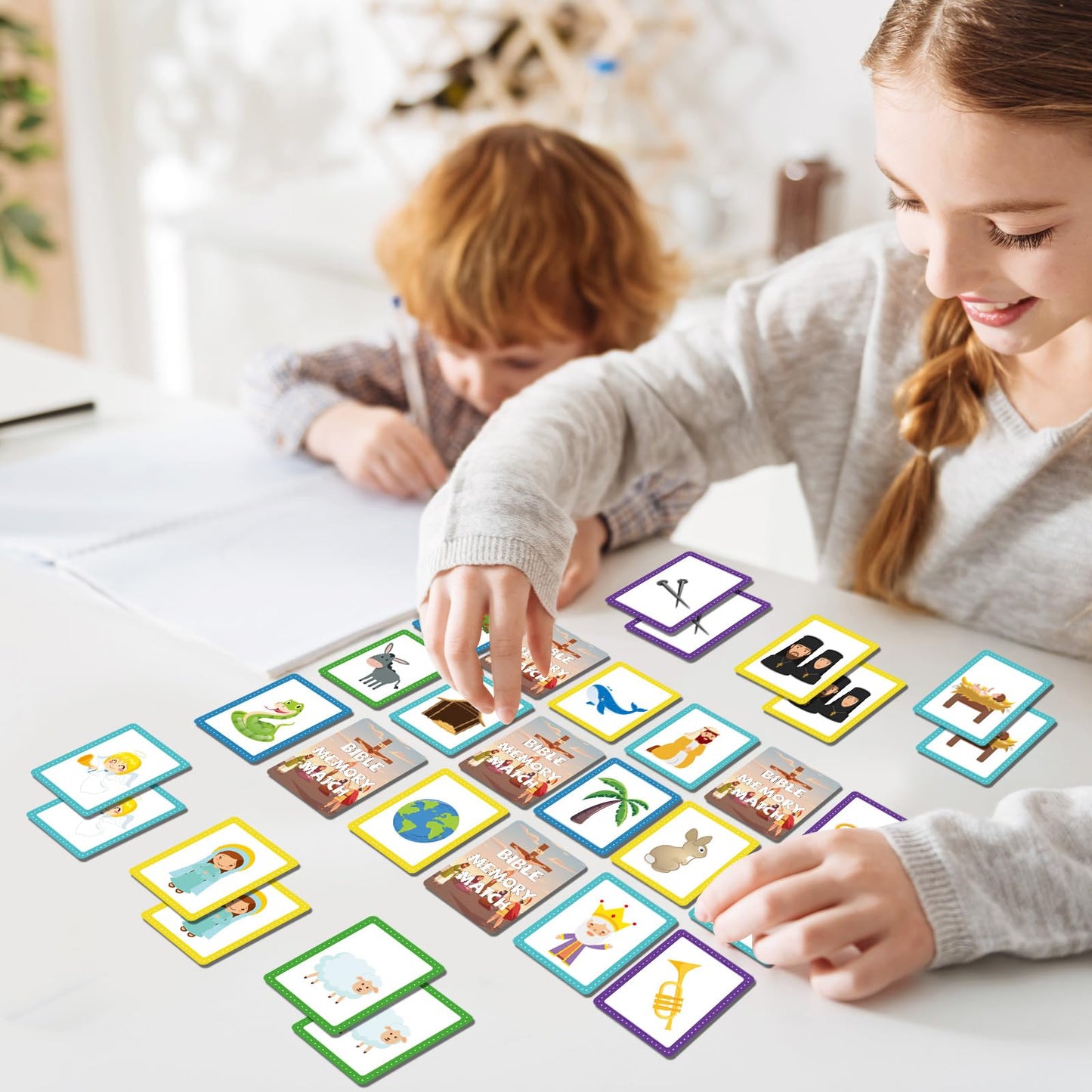 gisgfim 50 Pairs Bible Memory Matching Game – Educational Christian Card Set for Kids