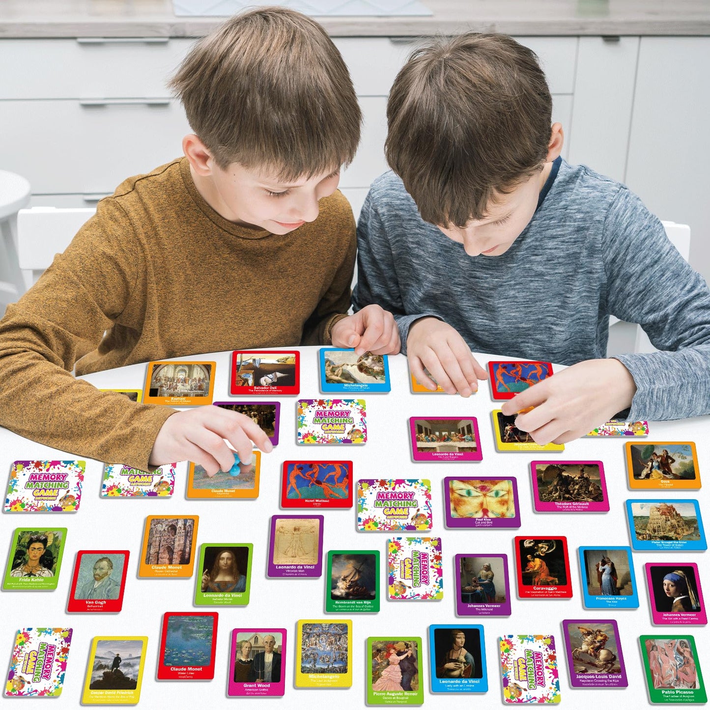 gisgfim 50 Pairs Memory Matching Game – Famous Paintings for Adults | Educational Art Card Set