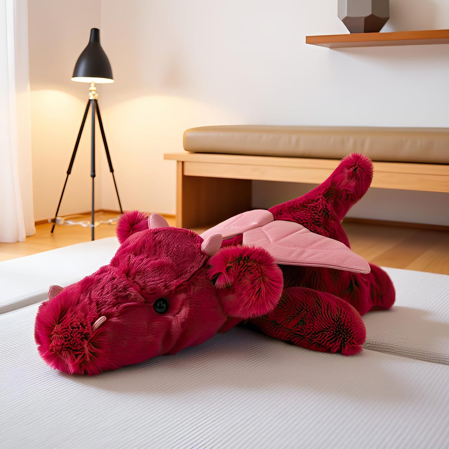 Gisqis 4Pounds Weighted Dragon Plush — Giant 23.6-Inch Red Dragon Stuffed Animal