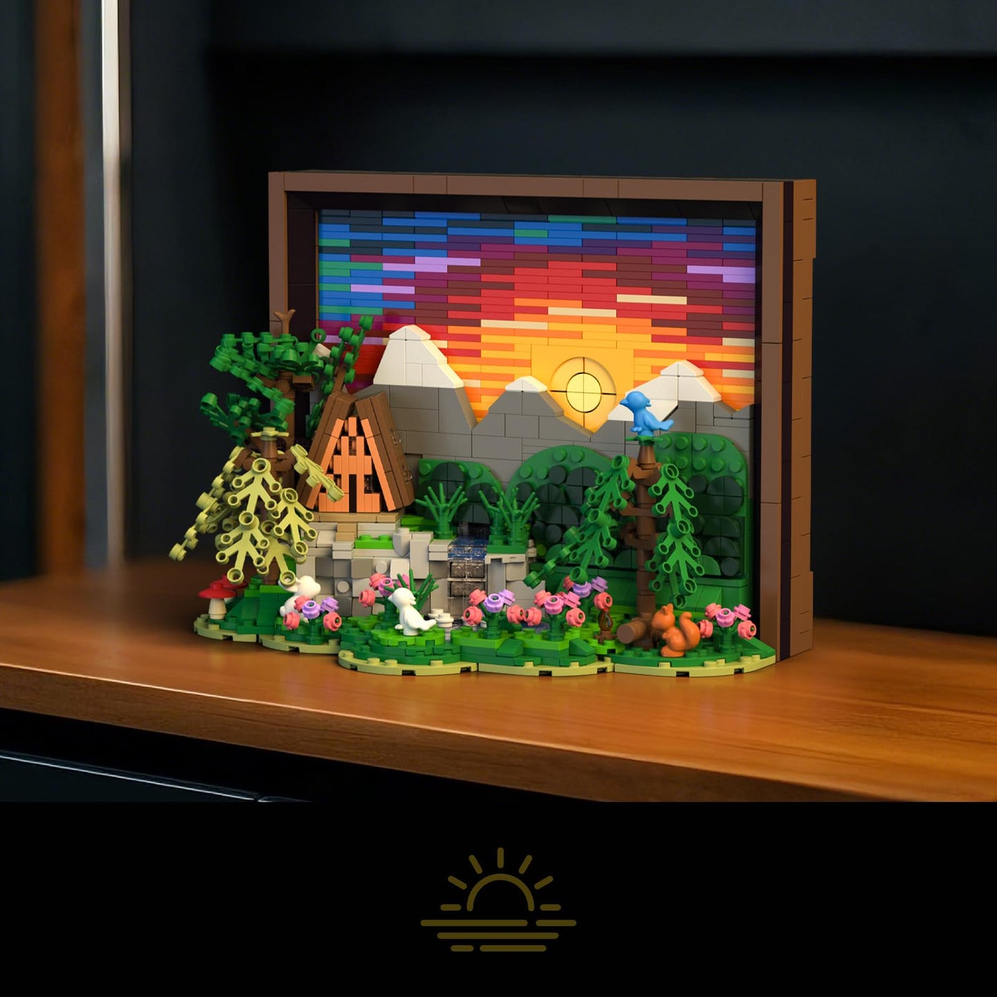 Givenni Ideas Sunset Wooden House Building Set – 1101 Pieces | 3D Puzzle for Adults 16+ | Wall Art Decor