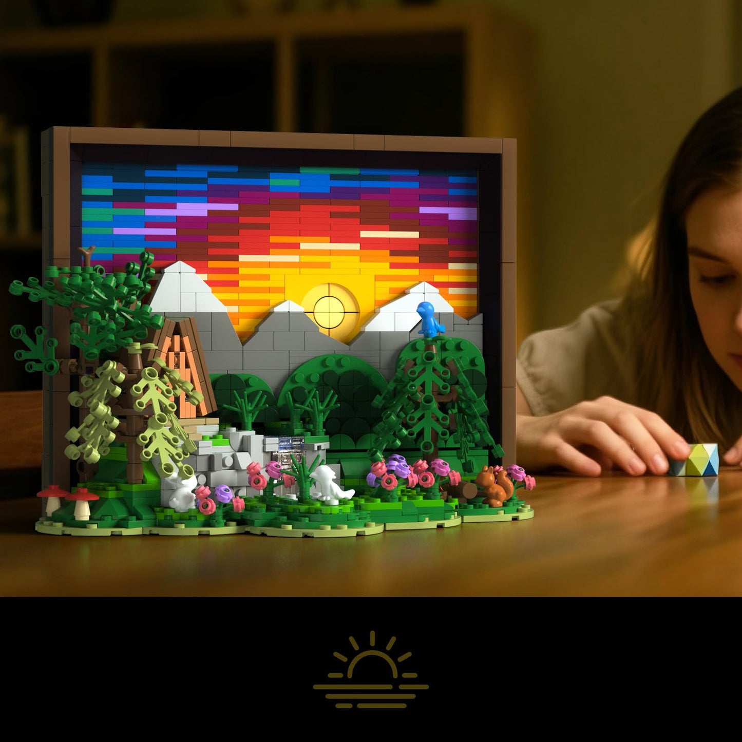 Givenni Ideas Sunset Wooden House Building Set – 1101 Pieces | 3D Puzzle for Adults 16+ | Wall Art Decor