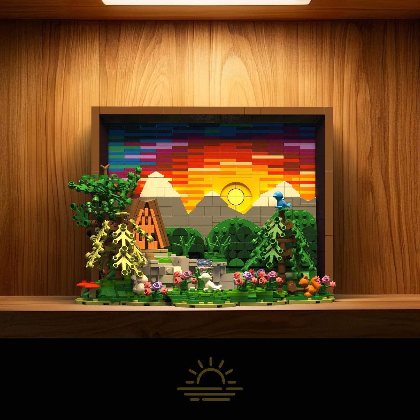 Givenni Ideas Sunset Wooden House Building Set – 1101 Pieces | 3D Puzzle for Adults 16+ | Wall Art Decor