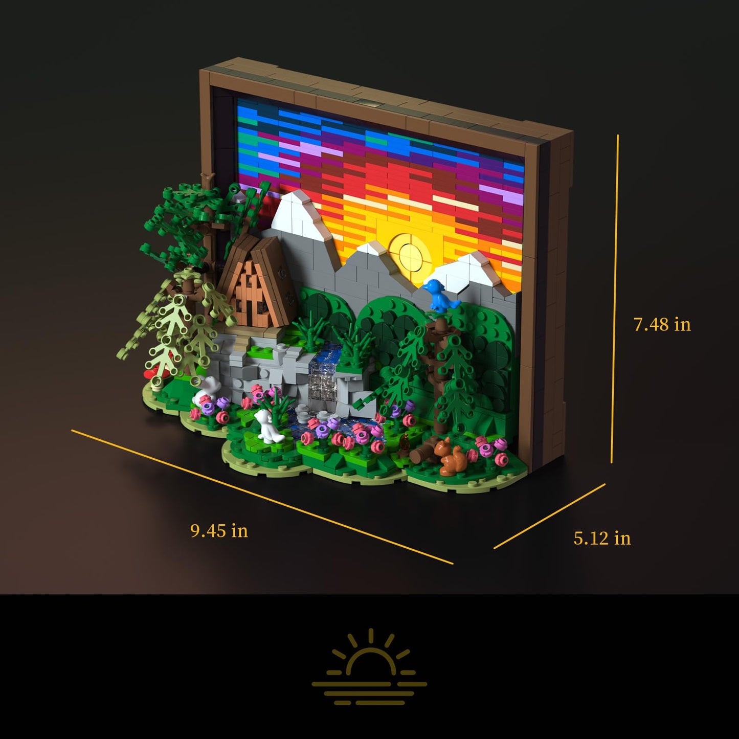 Givenni Ideas Sunset Wooden House Building Set – 1101 Pieces | 3D Puzzle for Adults 16+ | Wall Art Decor