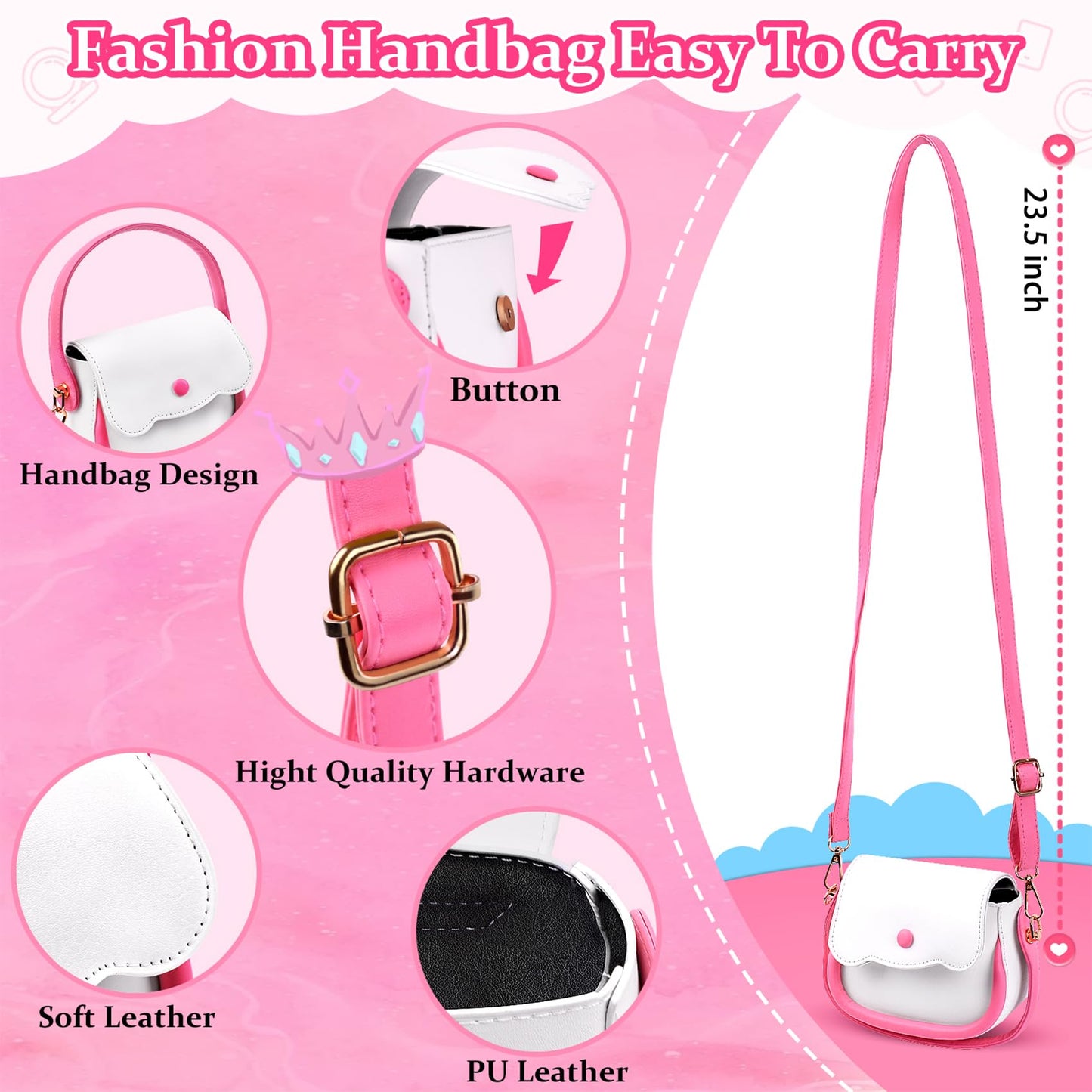 GJZZ Play Purse for Little Girls – Toddler Pretend Makeup Toy Set | Ages 3-8