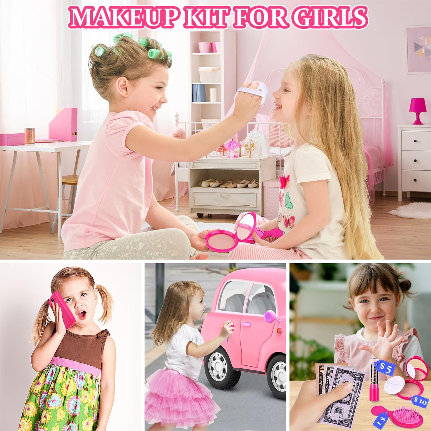 GJZZ Play Purse for Little Girls – Toddler Pretend Makeup Toy Set | Ages 3-8