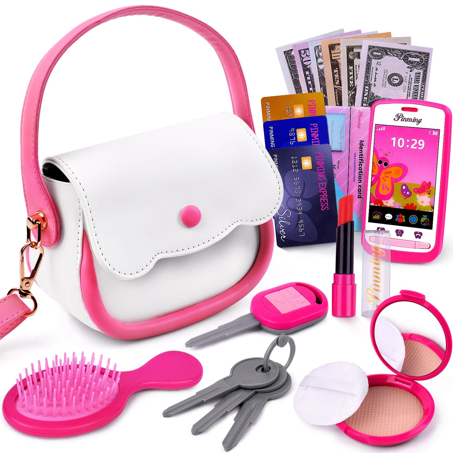 GJZZ Play Purse for Little Girls – Toddler Pretend Makeup Toy Set | Ages 3-8