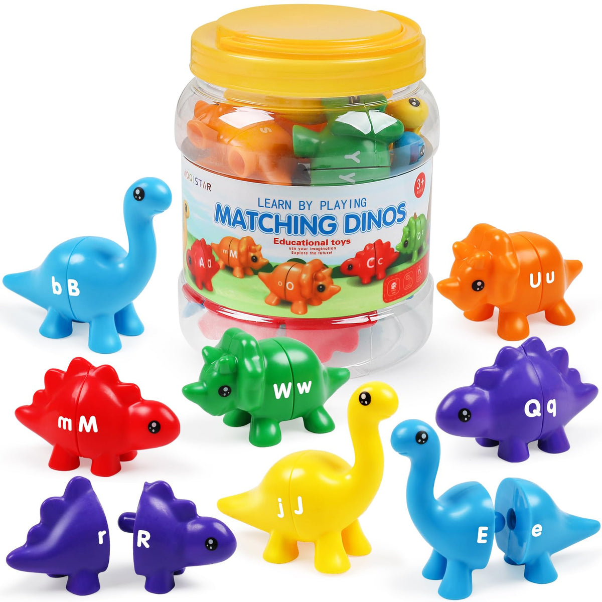 GKDOMS Alphabet Dinosaurs Matching Toy – ABC Learning for Toddlers (Uppercase & Lowercase)
