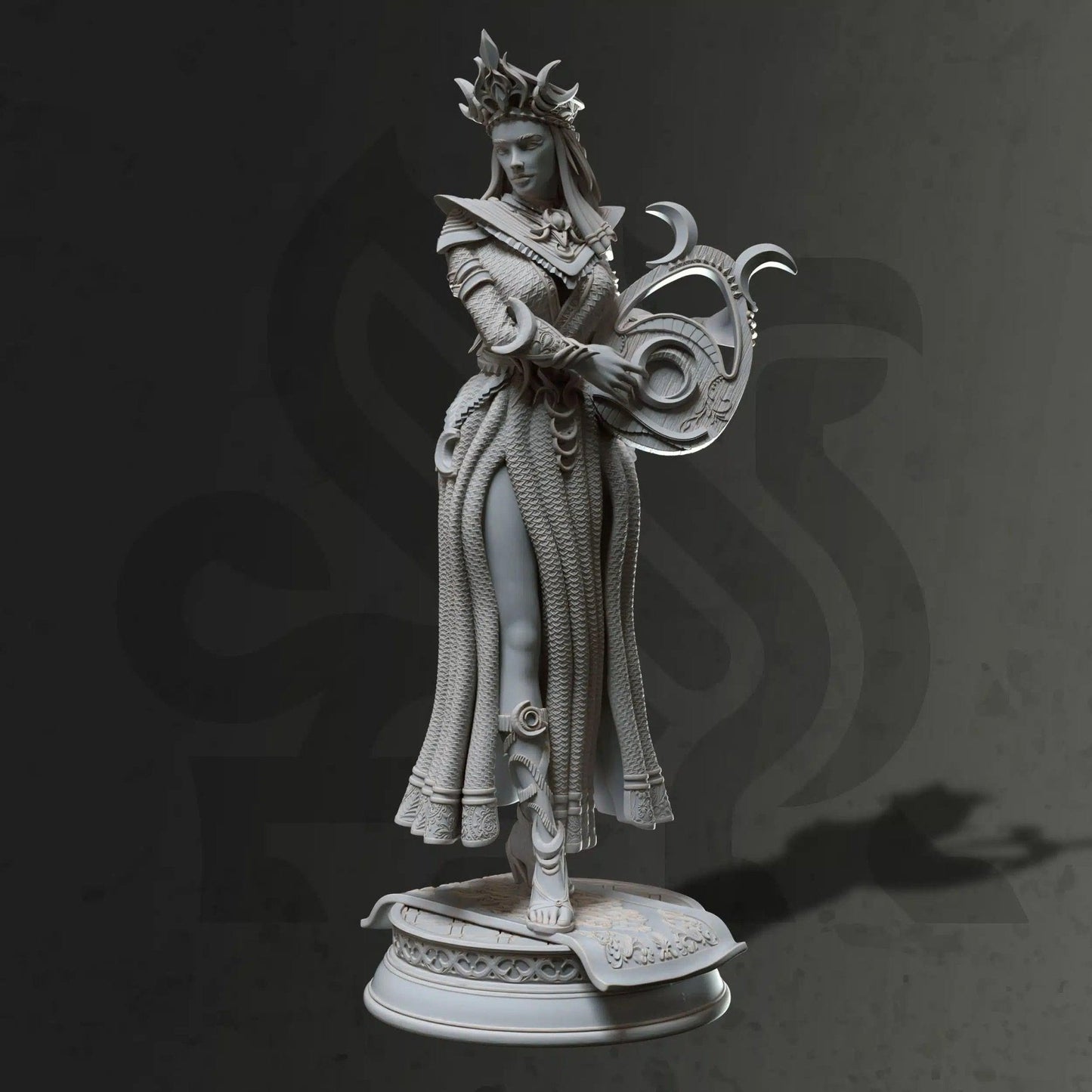 Glanbeli Sorcerer Miniature – First Light (Human Form), Fantasy Sculpt, Grey Resin (40mm Height)
