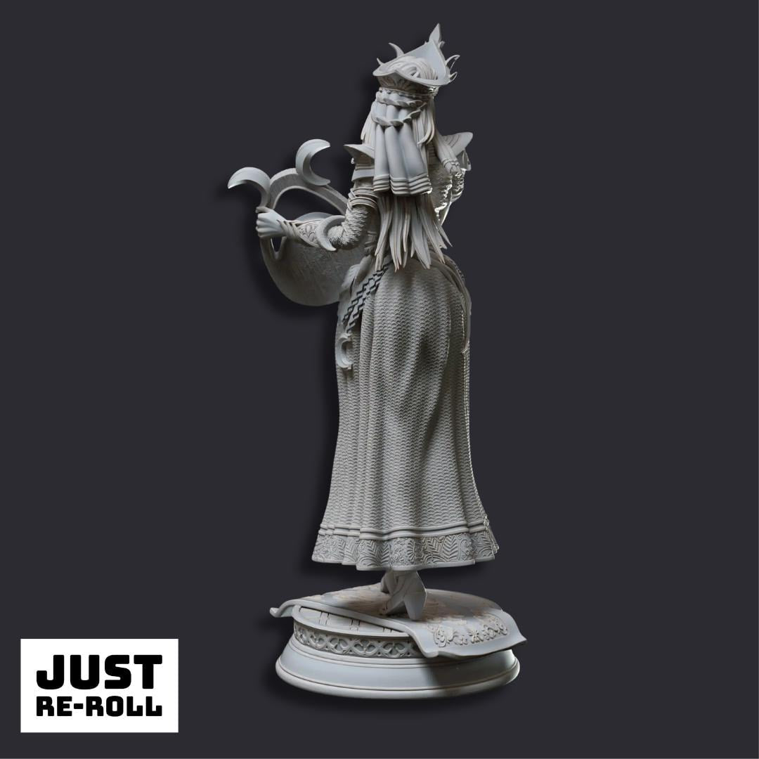 Glanbeli Sorcerer Miniature – First Light (Human Form), Fantasy Sculpt, Grey Resin (40mm Height)