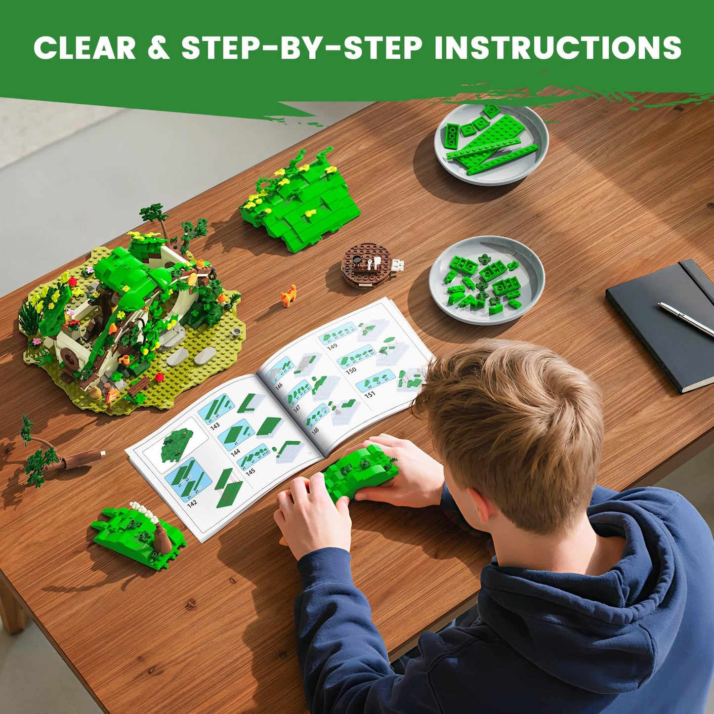 Glikid Dwarf Cabin Building Set with LED Light – Collectible Display for Home & Office